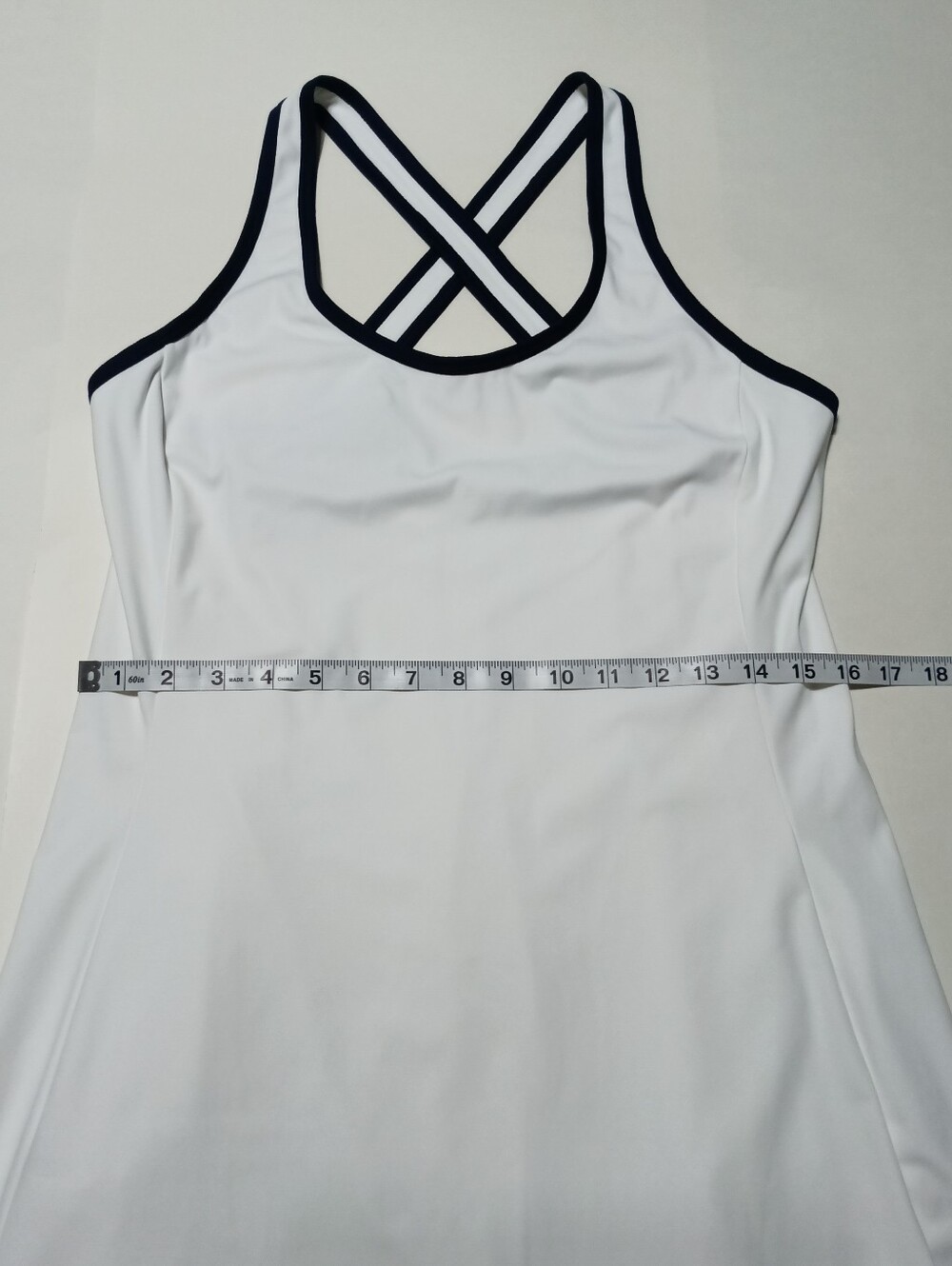 Ralph Lauren RLX Drywick Interlock White and Navy Strappy Sports Dress Size M - Picture 7 of 11